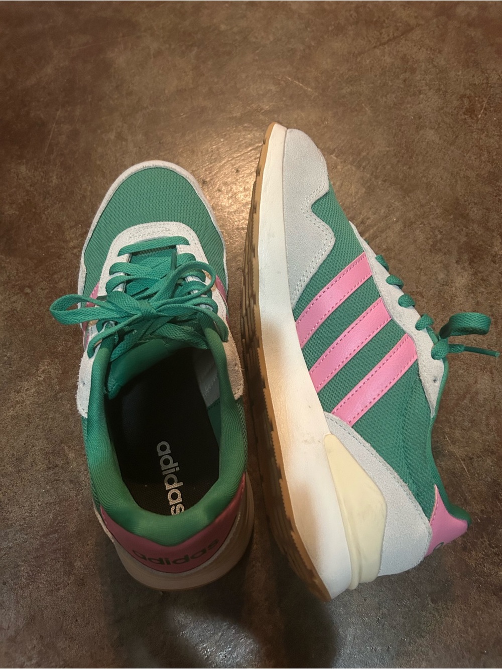 adidas Women’s Teal and Pink Retro Runner Sneakers